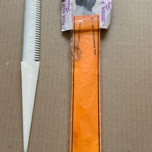 - Self Hair cutting comb white plastic with metal steel blade